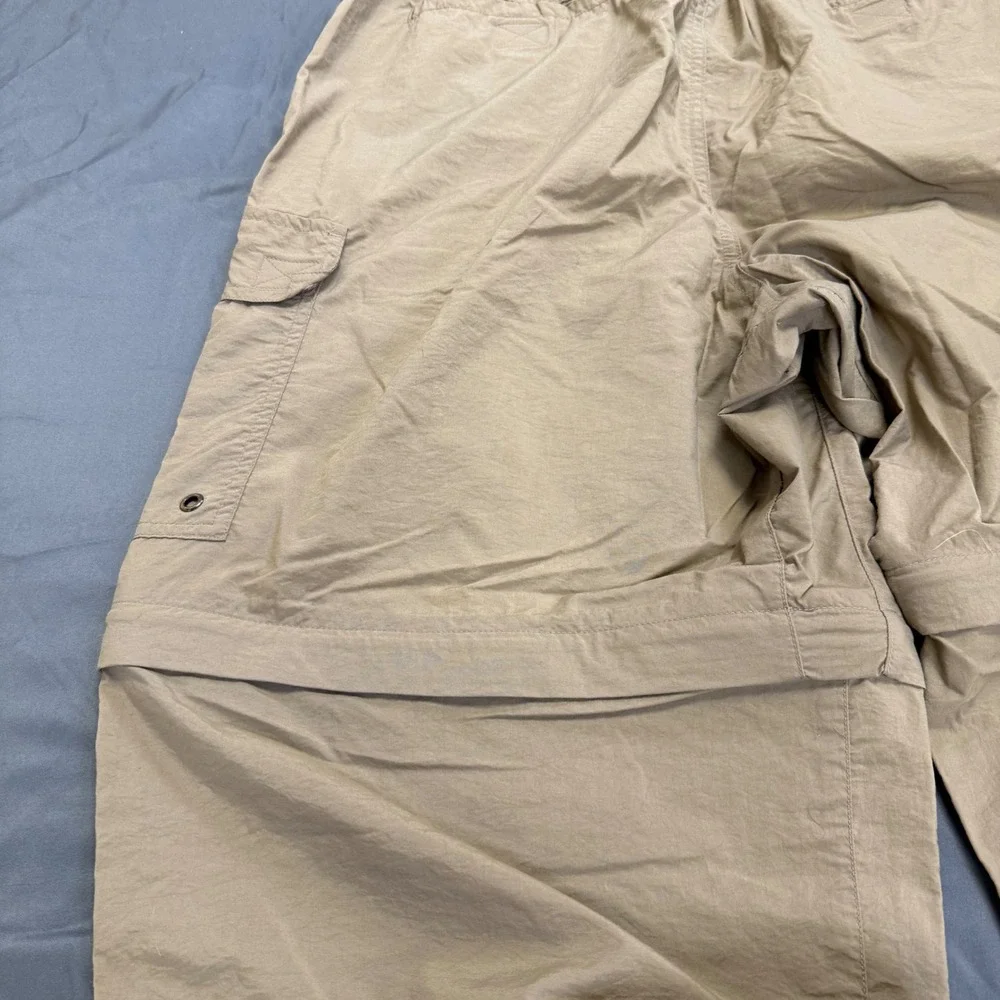 REI Sahara Mens XL Tan Nylon Convertible Cargo Hiking Pants Zip Off Shorts